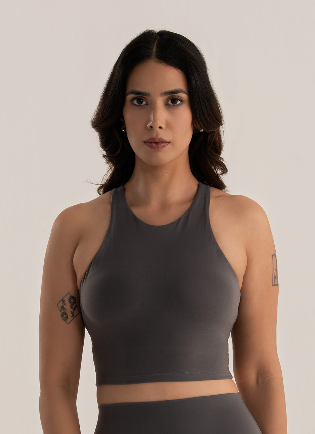 Sculpt iQ™ Racerback Crop Top – Slate Dusk
