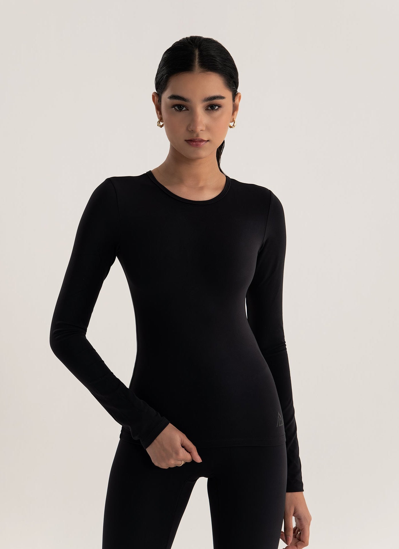 Sculpt iQ™ Long Sleeve Skimming Top – Eclipse Black