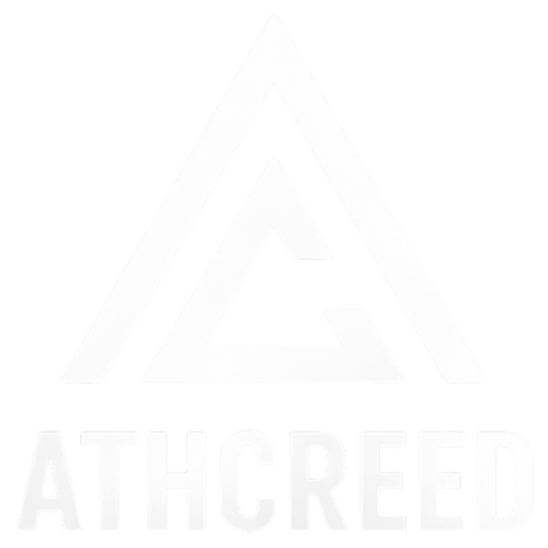 White text 'Athcreed' on a invisible background